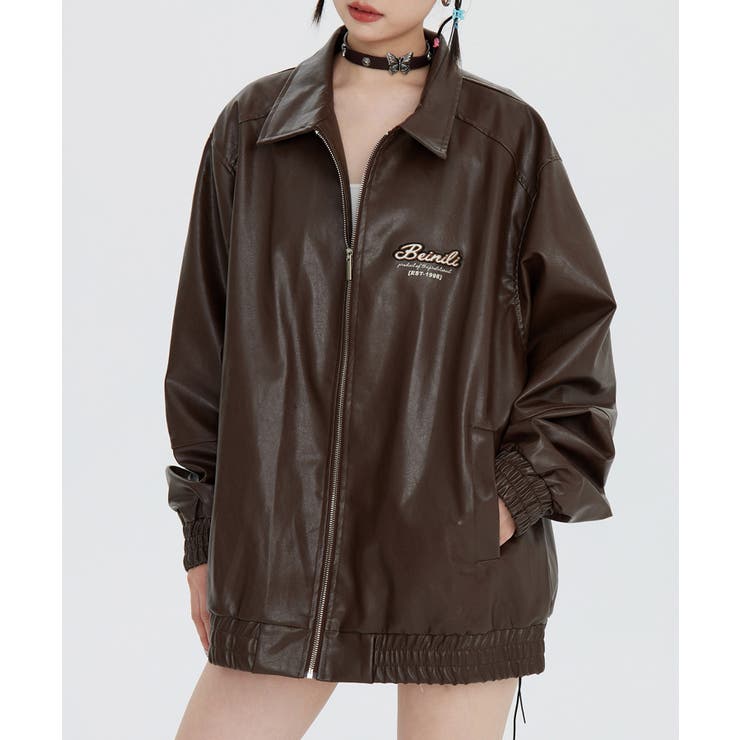 HOOK】for girls オーバーサイズPUレザージャケット [品番：XT000011712]｜HOOK（フック）のレディースファッション通販｜SHOPLIST（ショップリスト）