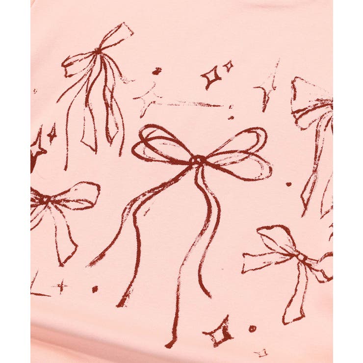 【HOOK】for girls 裾シャーリングリボンプリント半袖TEE | HOOK | 詳細画像10 