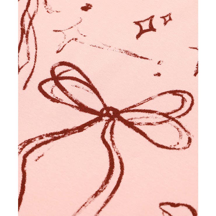 【HOOK】for girls 裾シャーリングリボンプリント半袖TEE | HOOK | 詳細画像11 