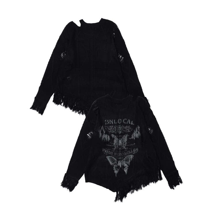 【HOOK】for girls アシンメトリーバタフライフリンジカットソー | HOOK | 詳細画像2 