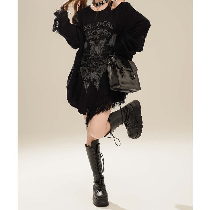 【HOOK】for girls アシンメトリーバタフライフリンジカットソー | HOOK | 詳細画像36 