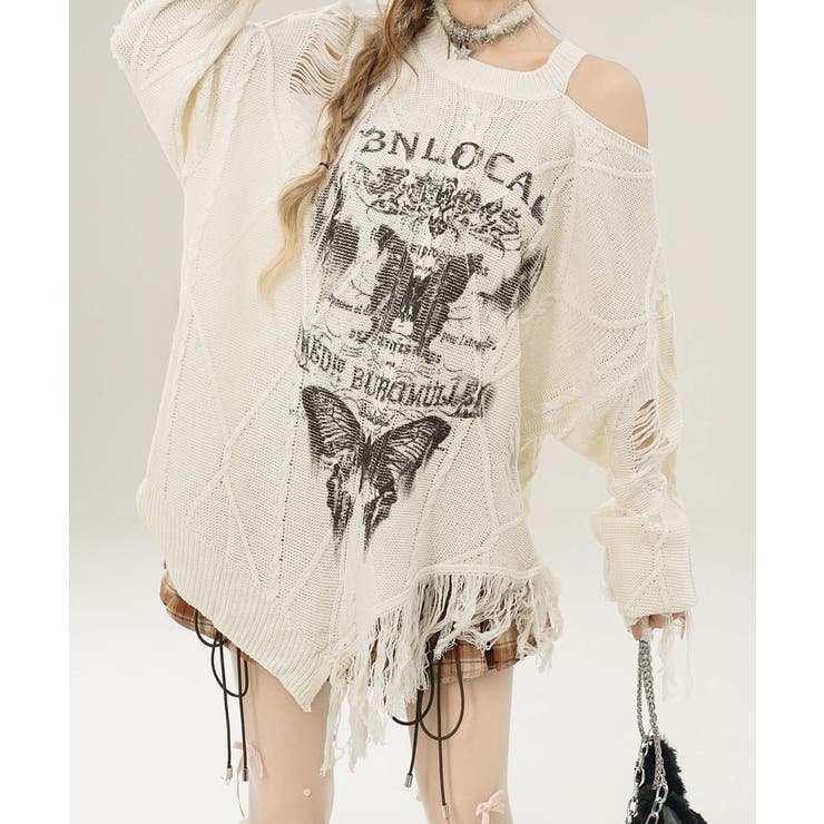 【HOOK】for girls アシンメトリーバタフライフリンジカットソー | HOOK | 詳細画像41 