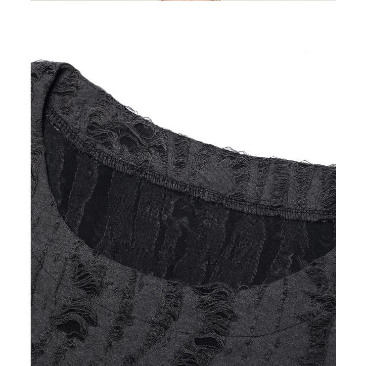 【HOOK】for girls バタフライプリントダメージ編み裾シャーリング透か… | HOOK | 詳細画像12 