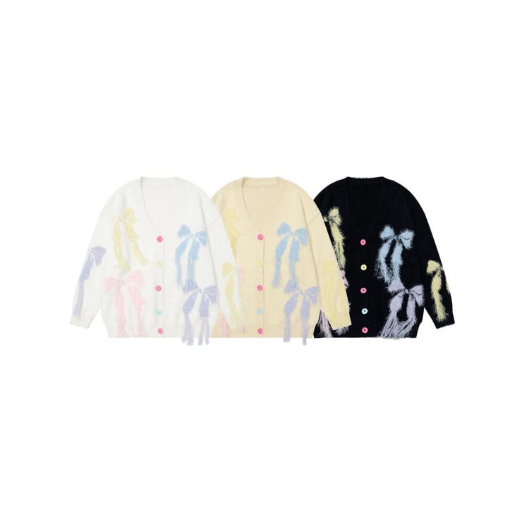 HOOK】for girls リボンフリンジシャギーカーディガン【AW】[品番：XT000011715]｜HOOK（フック ）のレディースファッション通販｜SHOPLIST（ショップリスト）