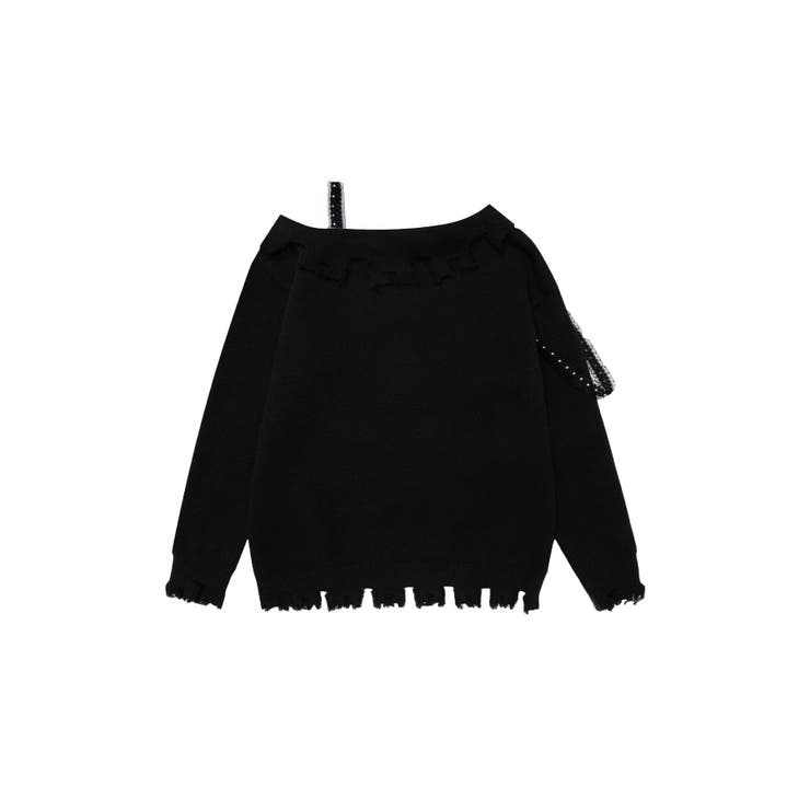 【HOOK】for girls オフショルダーリボン刺繍ニット | HOOK | 詳細画像8 