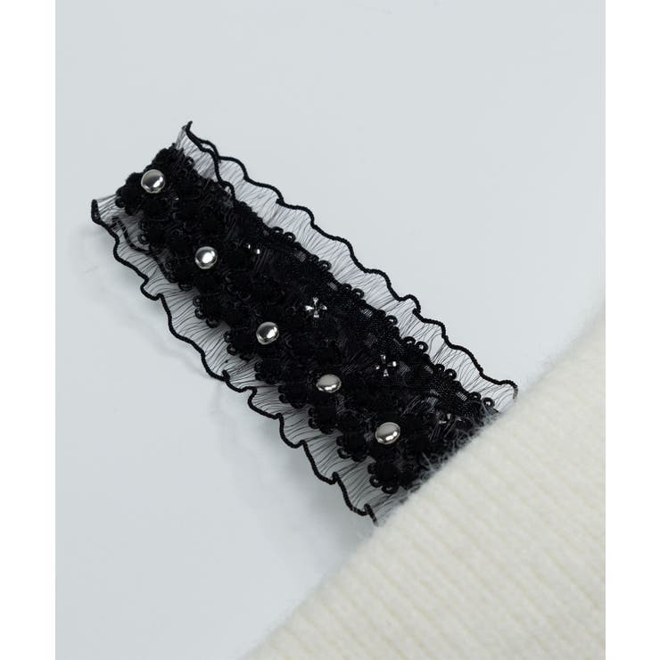 【HOOK】for girls オフショルダーリボン刺繍ニット | HOOK | 詳細画像15 