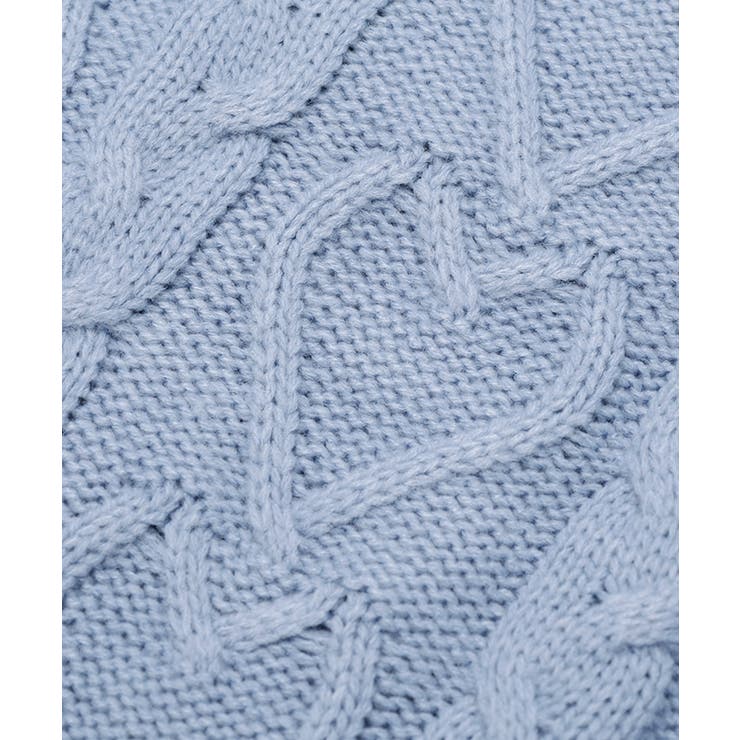 【HOOK】for　girls　袖リボンハートケーブル編みニットプルオーバー フック HOOK 【HOOK】for girls 袖リボン付きハートケーブル