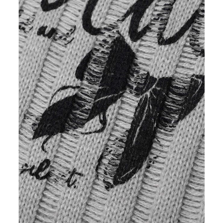 【HOOK】for girls リボンプリントオープンショルダーニットソー | HOOK | 詳細画像10 