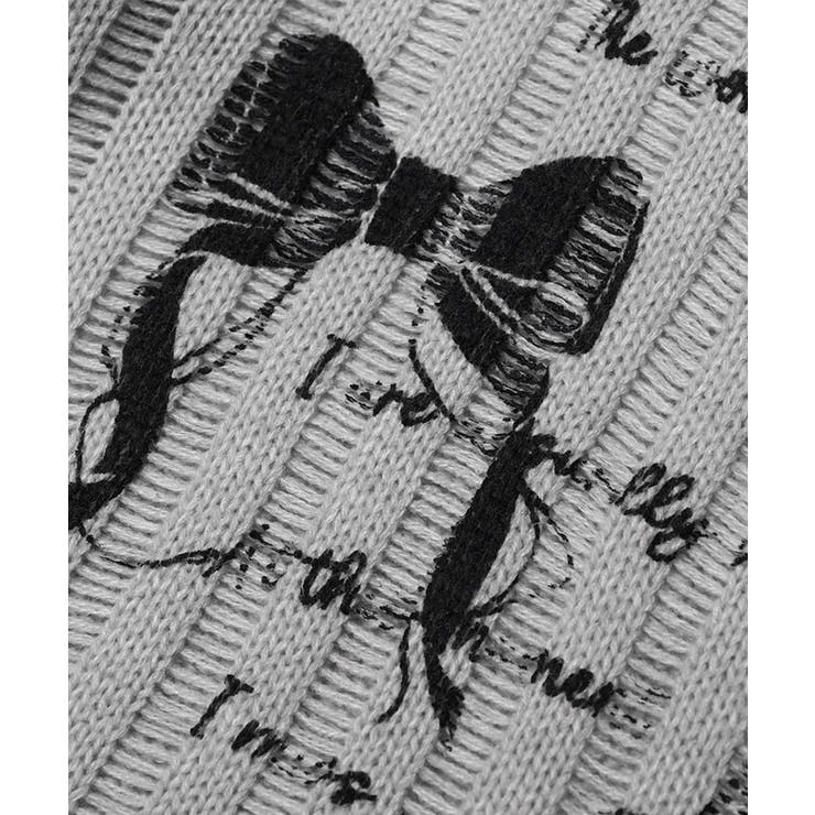 【HOOK】for girls リボンプリントオープンショルダーニットソー | HOOK | 詳細画像11 