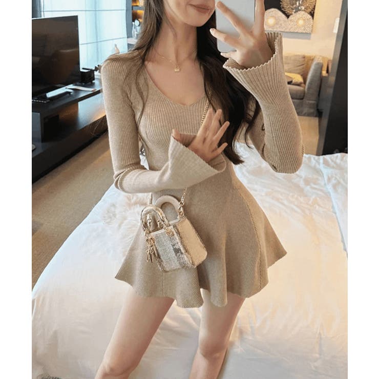 【Jasmine】ニットフレアミニワンピース Jasmine Grandiflo… | aimoha  | 詳細画像10 