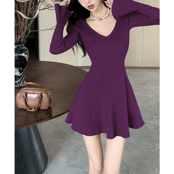 【Jasmine】ニットフレアミニワンピース Jasmine Grandiflo… | aimoha  | 詳細画像19 