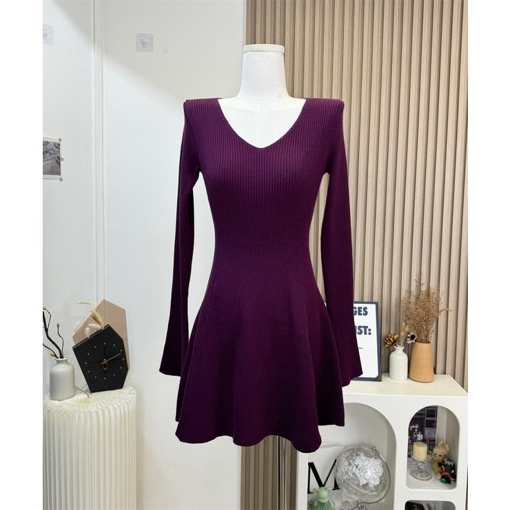 【Jasmine】ニットフレアミニワンピース Jasmine Grandiflo… | aimoha  | 詳細画像21 