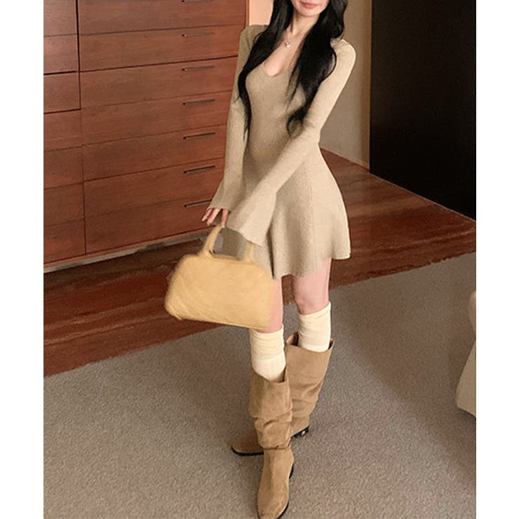 【Jasmine】ニットフレアミニワンピース Jasmine Grandiflo… | aimoha  | 詳細画像5 