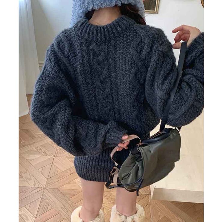 ケーブル編みニットミニワンピース Jasmine Grandiflorum | aimoha  | 詳細画像7 