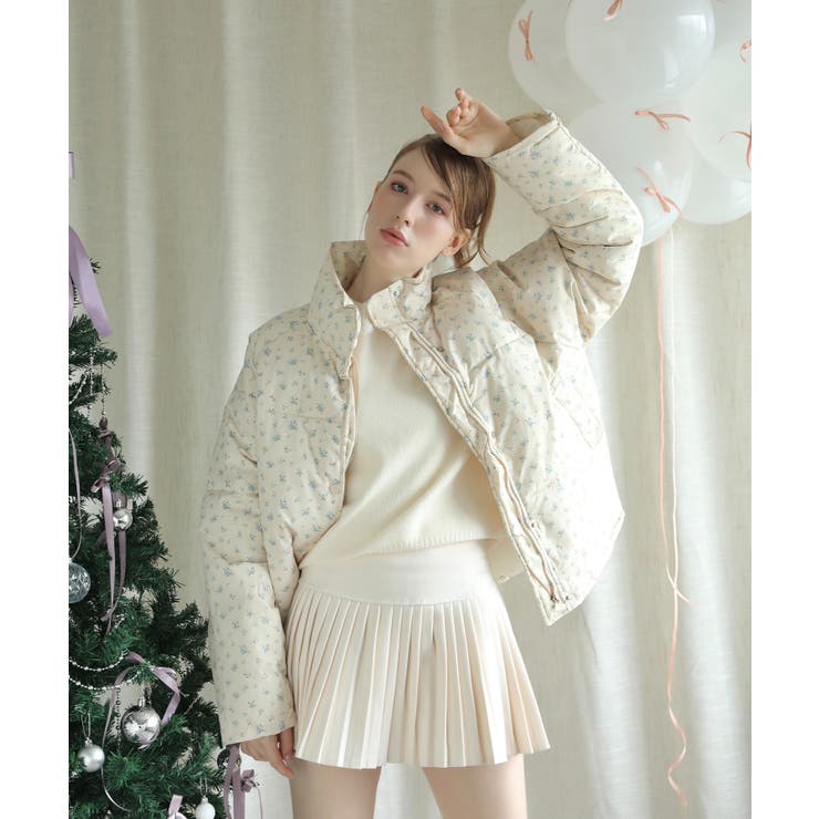 【Jasmine】花柄スタンドカラーダウンジャケットショート丈 Jasmine … | aimoha  | 詳細画像9 