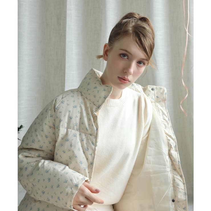 【Jasmine】花柄スタンドカラーダウンジャケットショート丈 Jasmine … | aimoha  | 詳細画像36 