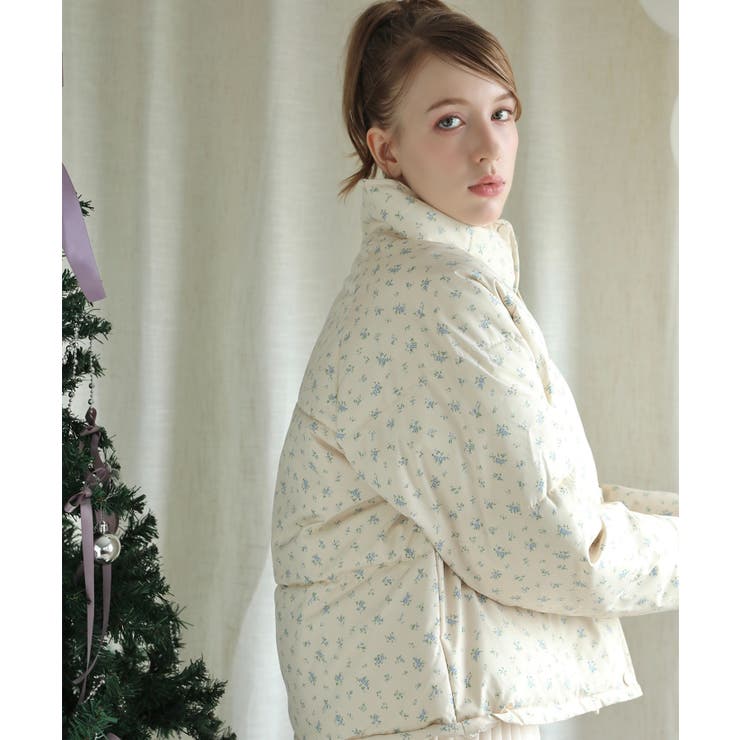 【Jasmine】花柄スタンドカラーダウンジャケットショート丈 Jasmine … | aimoha  | 詳細画像37 