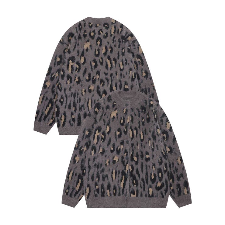 モカ | HOOK -select- レオパード柄シャギーカーディガン【AW】 | HOOK