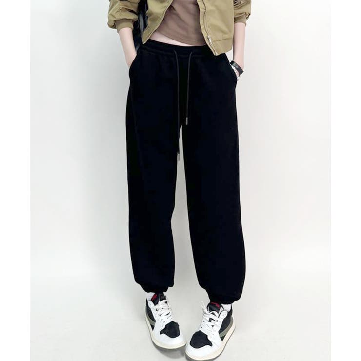 ブラック | シンプルスウェットパンツ | aimoha 