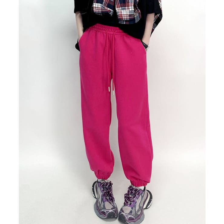 サーモンピンク | シンプルスウェットパンツ | aimoha 