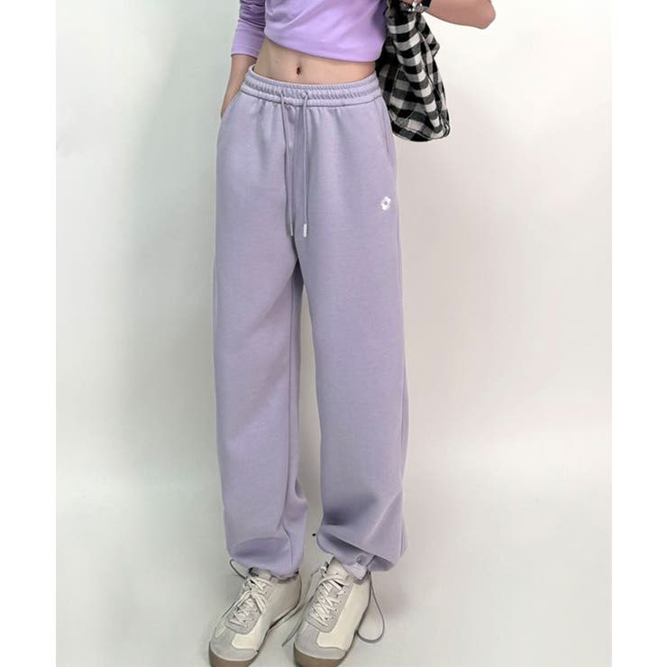 パープル | ロゴワッペンワイドパンツ | aimoha 