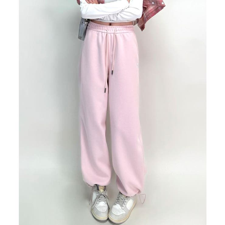 ピンク | ロゴワッペンワイドパンツ | aimoha 