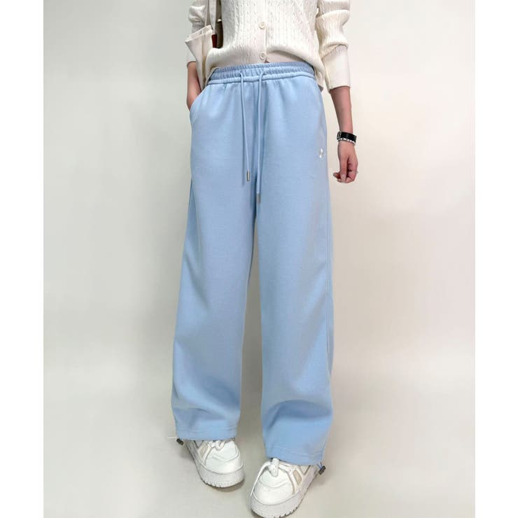 ブルー | ロゴワッペンワイドパンツ | aimoha 