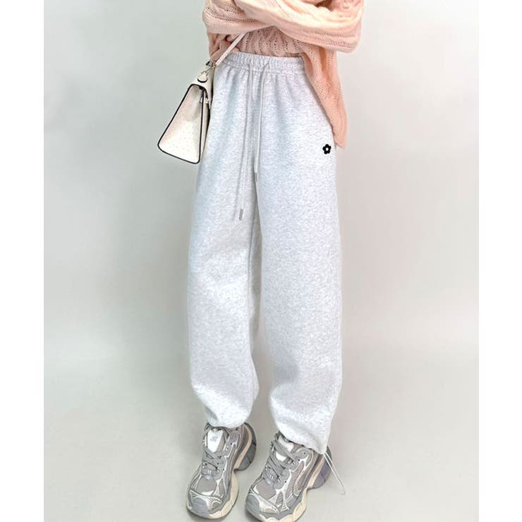 グレー | ロゴワッペンワイドパンツ | aimoha 