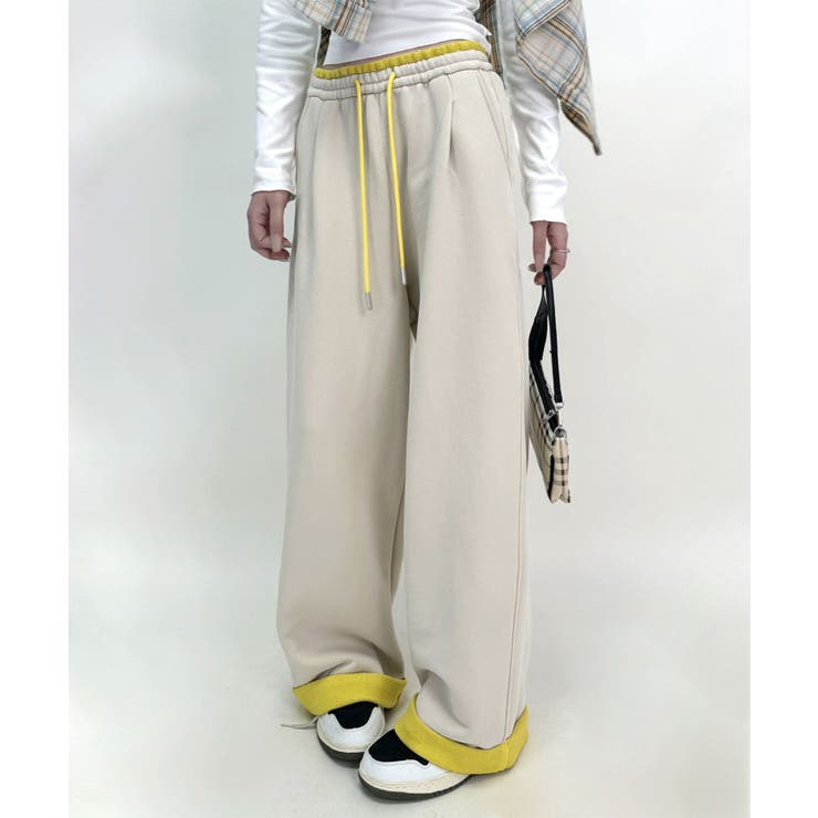 配色アクセントカラーワイドパンツ | aimoha  | 詳細画像11 