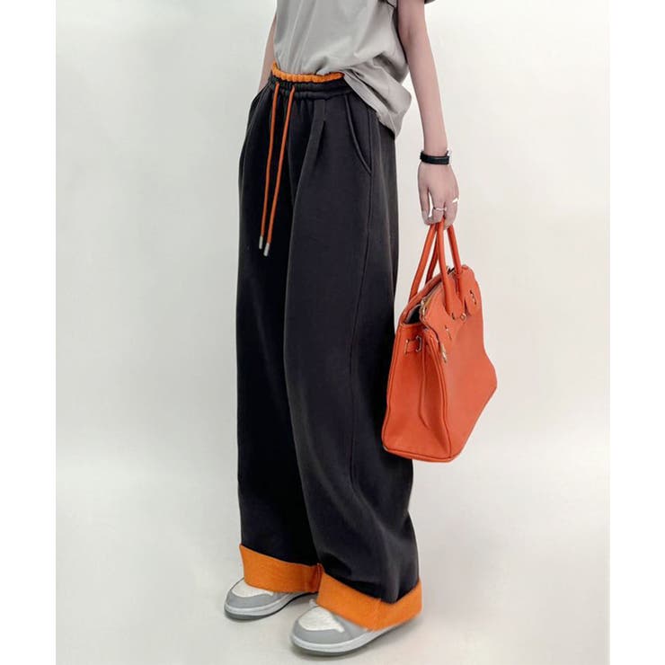 配色アクセントカラーワイドパンツ | aimoha  | 詳細画像10 