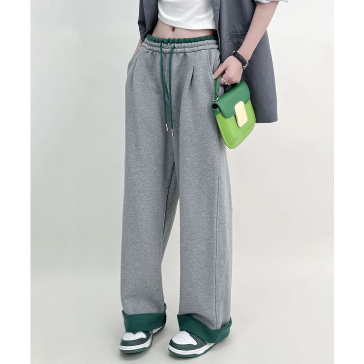 配色アクセントカラーワイドパンツ | aimoha  | 詳細画像5 