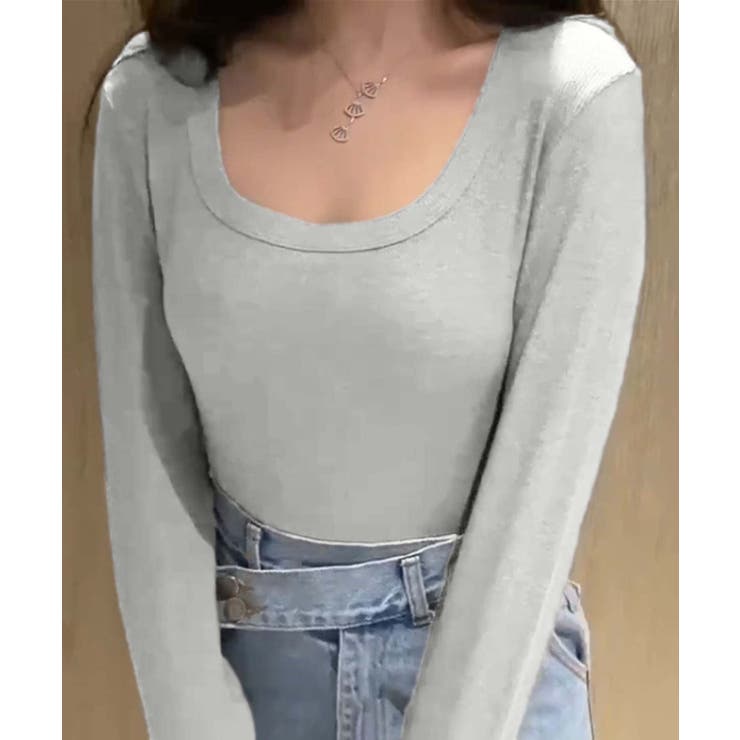 スクエアネックリブトップス | aimoha  | 詳細画像1 