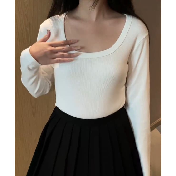 スクエアネックリブトップス | aimoha  | 詳細画像17 