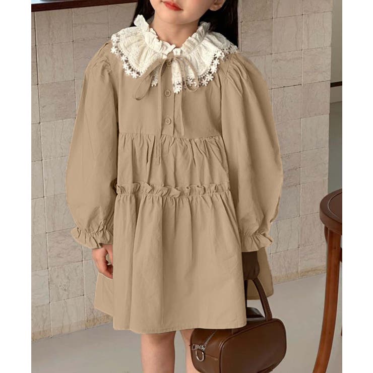 ダークピンク | 【aimoha KIDS】クラシカルレースティアードワンピース | aimoha kids