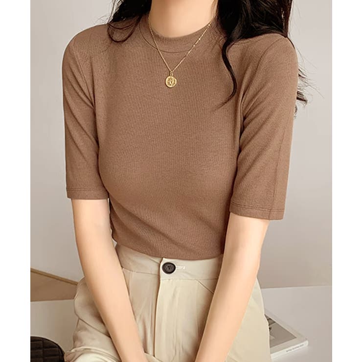 ベージュ | ドレープデザインTシャツ | aimoha 