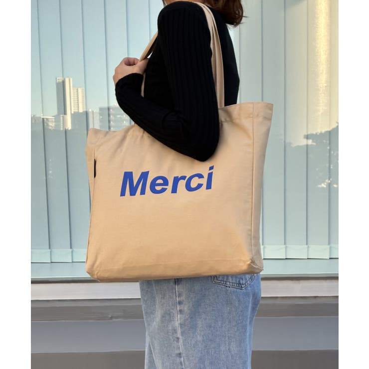 ベージュ | 内ポケット付き韓国風ロゴトート トートバッグ  | aimoha 