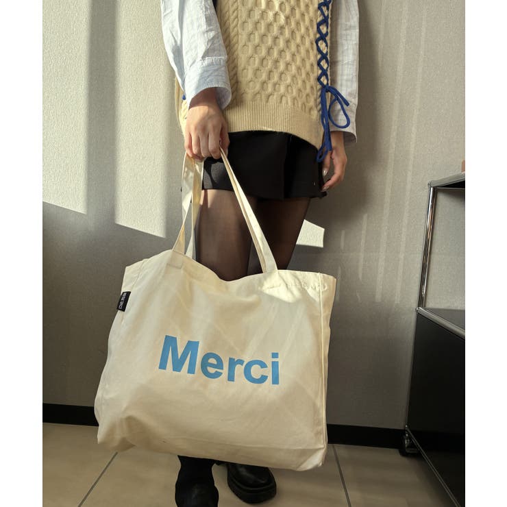 オフホワイト | 内ポケット付き韓国風ロゴトート トートバッグ  | aimoha 