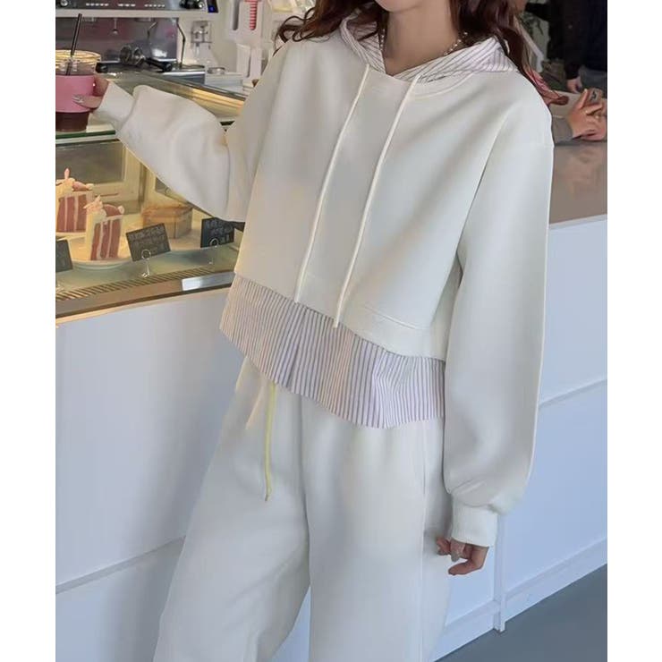 【Banico】フリルヘム付きフードパーカー | aimoha  | 詳細画像4 