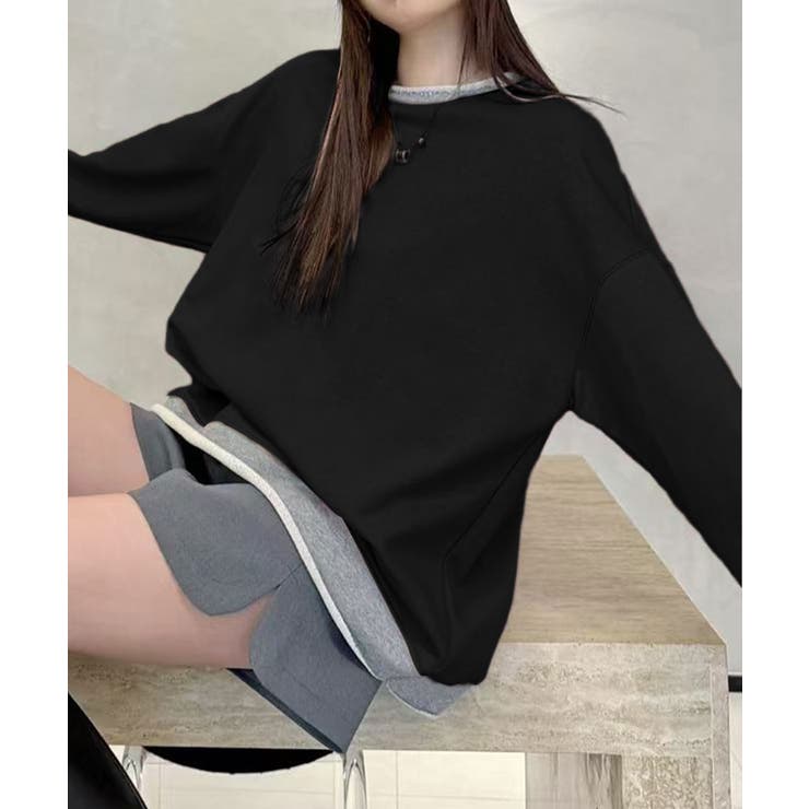 シンプル配色ロングスリーブトップス | aimoha  | 詳細画像9 