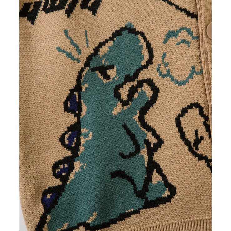 手数料安い 新色追加 カーディガン[品番：XT000004622 落書き恐竜イラスト トップス