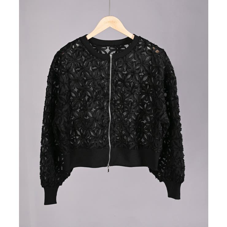 花柄チュールWZIPブルゾン | aimoha  | 詳細画像14 