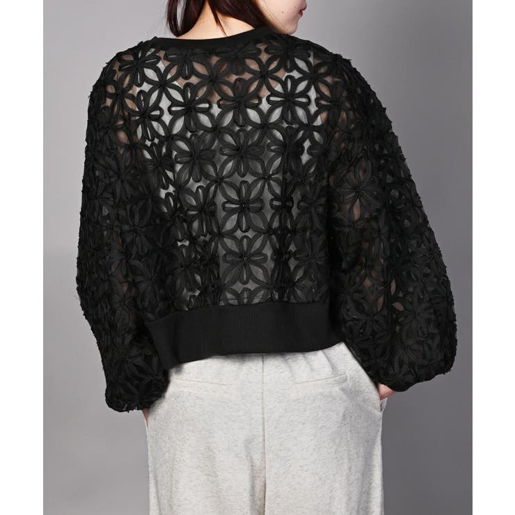 花柄チュールWZIPブルゾン | aimoha  | 詳細画像9 