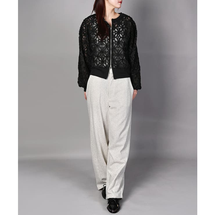 花柄チュールWZIPブルゾン | aimoha  | 詳細画像10 