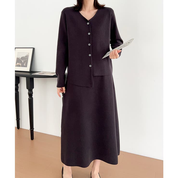 フェイクボタン付きトップスセットアップ | aimoha  | 詳細画像4 