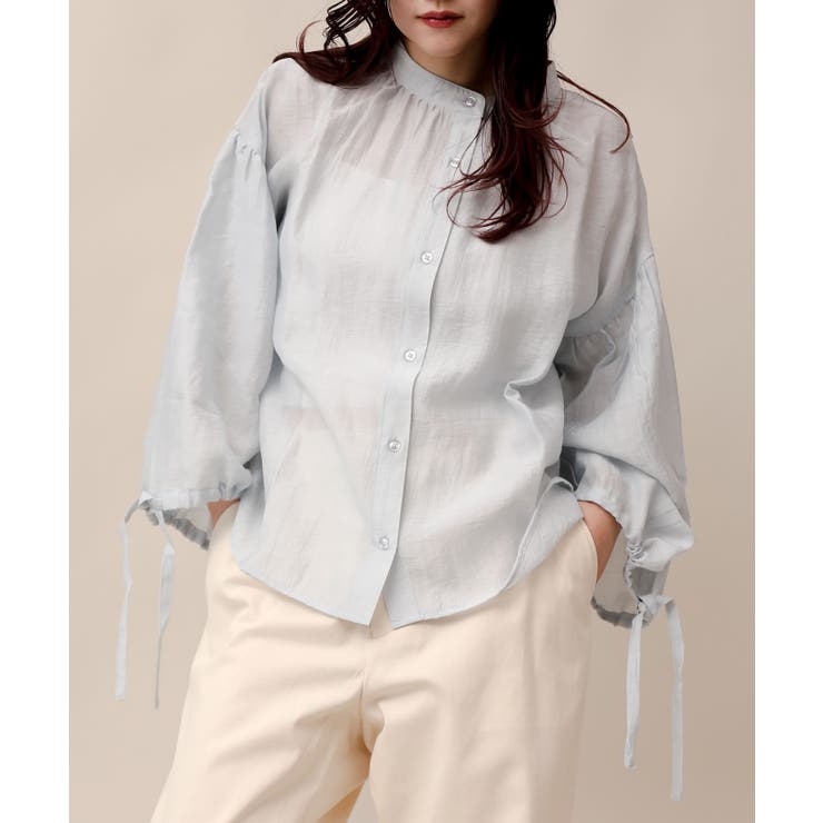 ブルー | フレアスリーブシャツ | aimoha 