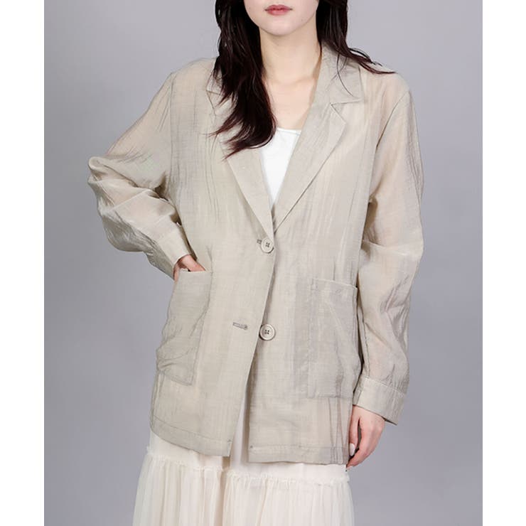 ベージュ | シアーテーラードジャケット | aimoha 