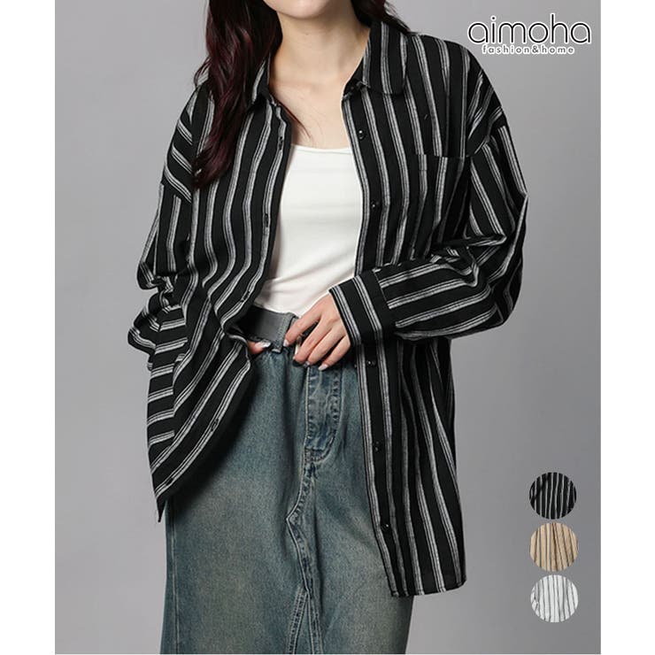ストライプBIGシャツ | aimoha  | 詳細画像1 