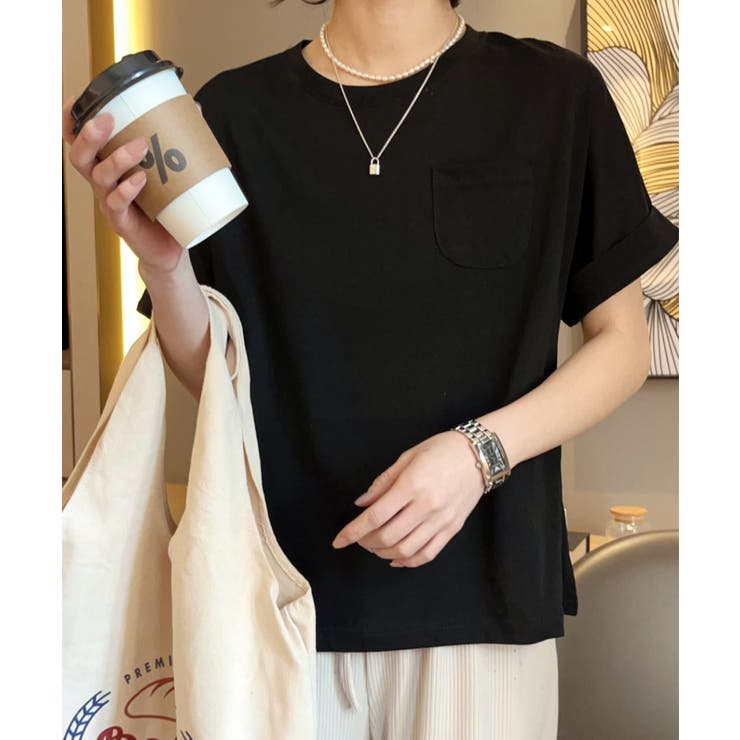 【Banico】シンプルポケット付きTシャツ | aimoha  | 詳細画像5 