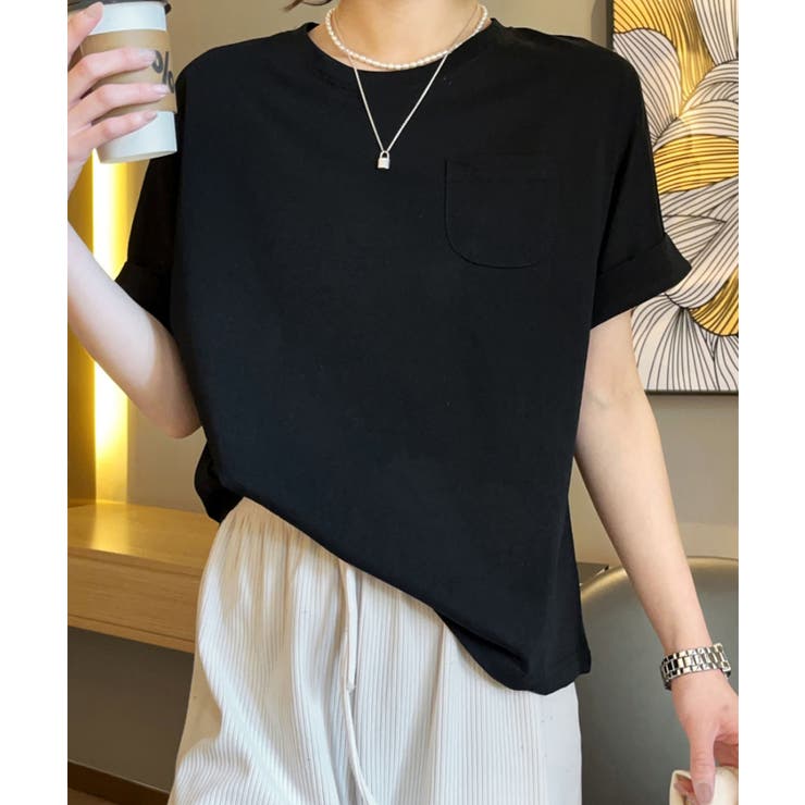 【Banico】シンプルポケット付きTシャツ | aimoha  | 詳細画像7 