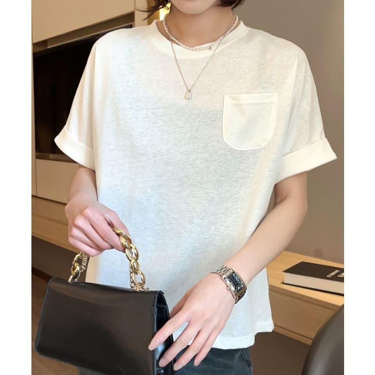 【Banico】シンプルポケット付きTシャツ | aimoha  | 詳細画像14 